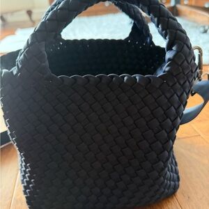 Naghedi Navy Blue Woven Tote Bag